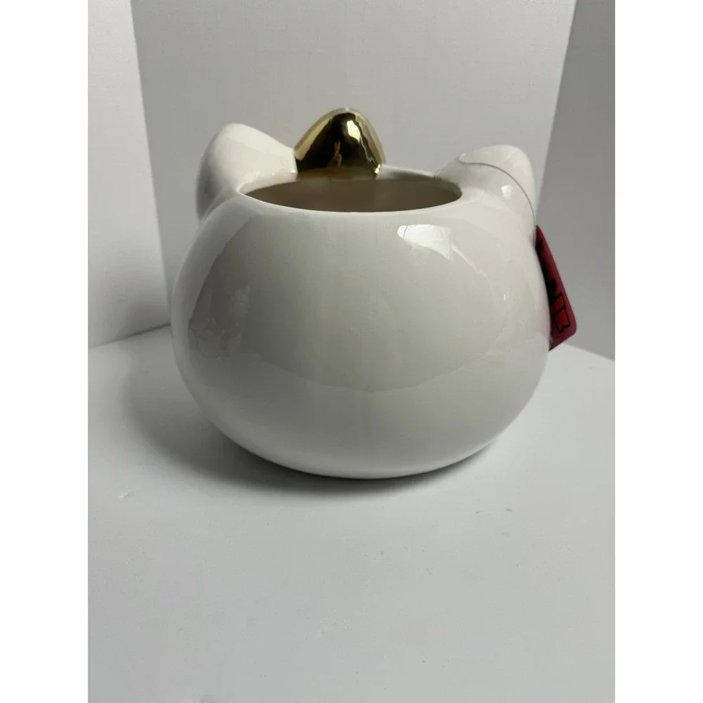 Hello Kitty Large Ceramic Planter GOLD Bow NWT - Viral- Decorative Pot Planters